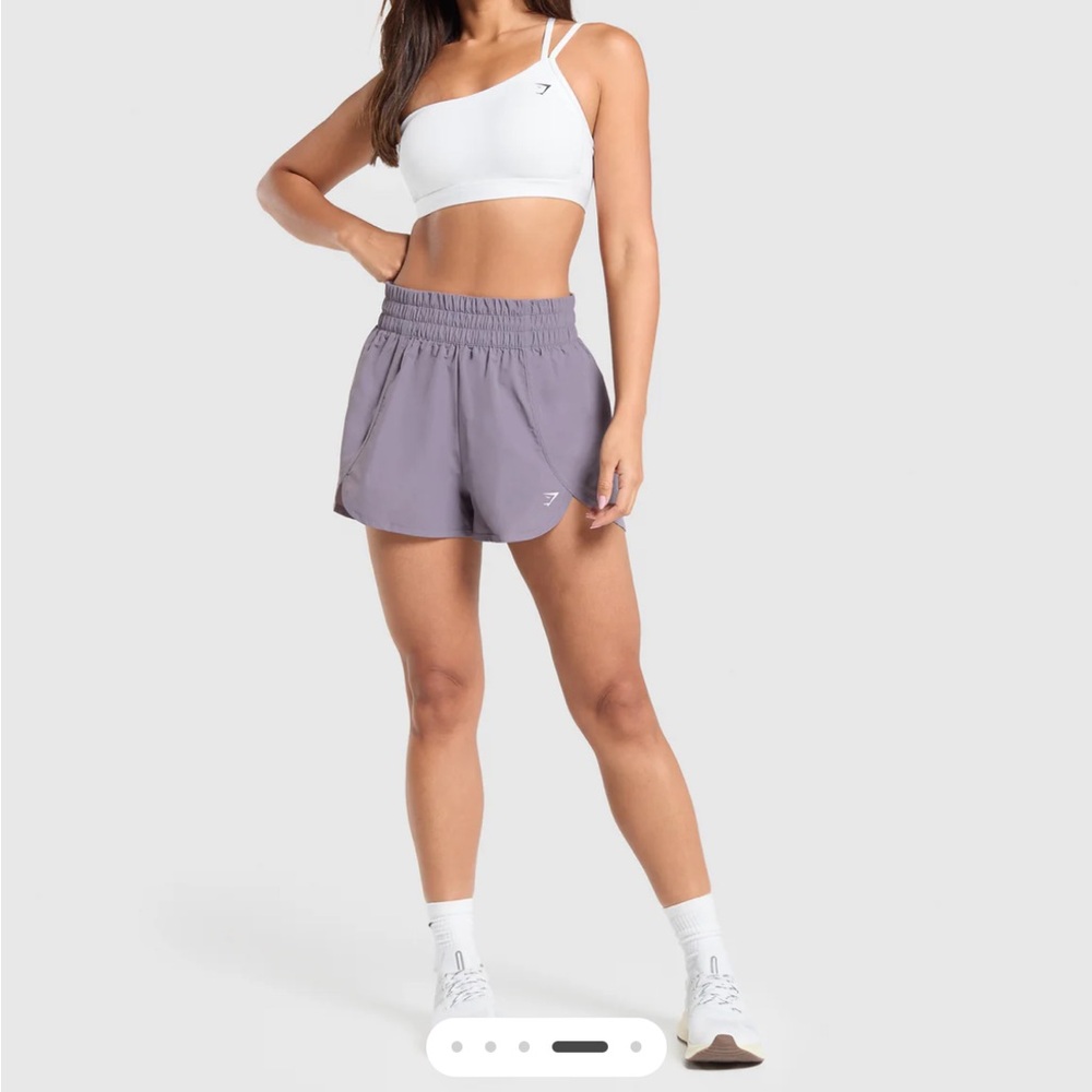 Gymshark Retro Waistband Shorts – Fog Purple (Looks Gray/Lavender) – NWT